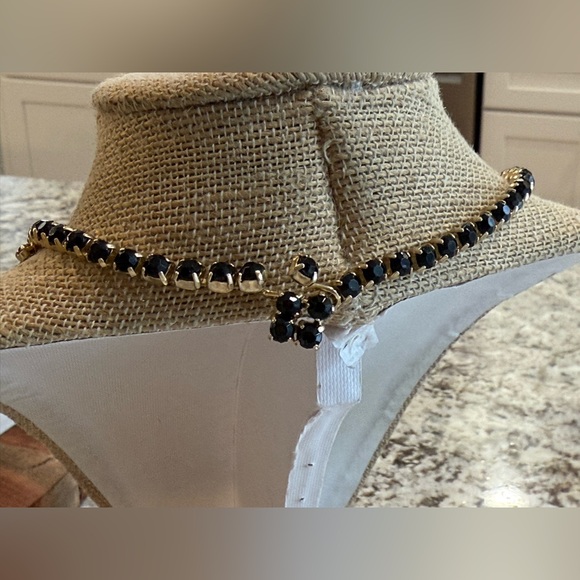 1950s Vintage Rhinestone Black & Pink Necklace Rock-a-Billy - Picture 3 of 3